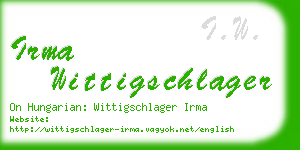 irma wittigschlager business card